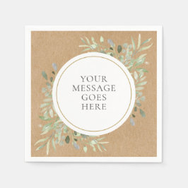 Rustic Kraft Boho Eucalyptus Greenerity Wedding Serviette