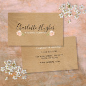 Rustic Kraft Boho Signature Rose Floral Motif Visitenkarte
