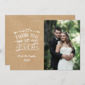 Rustic Kraft Boho Wedding Foto Vielen Dank Dankeskarte (Vorne/Hinten)