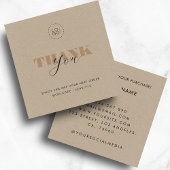 Rustic Kraft Bold Script Custom Logo Discount Card Quadratische Visitenkarte