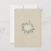 Rustic Kraft Botanical Wreath Leaf Wedding RSVP Karte (Rückseite)