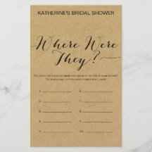 Rustic Kraft Brautparty Game DRUCKT