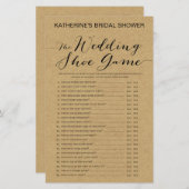 Rustic Kraft Brautparty Game DRUCKT (Vorne/Hinten)