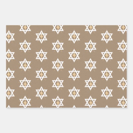 Rustic Kraft Bright Shining Star von David Hannuka Geschenkpapier Set (Vorderseite 2)