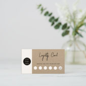 Rustic Kraft Brown Business Logo QR Code Loyalität Visitenkarte (Stehend Vorderseite)
