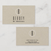 Rustic Kraft Brown Minimal Natural Monogram Logo Visitenkarte (Vorne/Hinten)