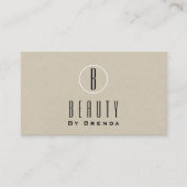 Rustic Kraft Brown Minimal Natural Monogram Logo Visitenkarte (Vorderseite)