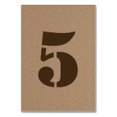 Rustic Kraft Brown Paper Country Wedding Tischnummer (Vorderseite)