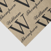 Rustic Kraft Brown Script Calligraphy Monogram Seidenpapier (Ausschnitt)