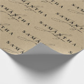 Rustic Kraft Brown Signature Script Geschenkpapier (Ecke)