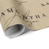 Rustic Kraft Brown Signature Script Geschenkpapier (Rolleneckpunkt)