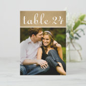 Rustic Kraft Brown Wedding Foto Tischnummer (Stehend Vorderseite)