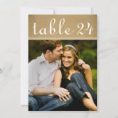 Rustic Kraft Brown Wedding Foto Tischnummer (Rückseite)