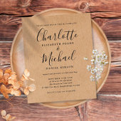 Rustic Kraft Budget Script Einladung zur Hochzeit
