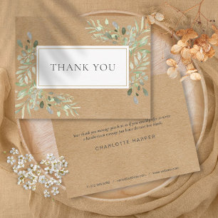 Rustic Kraft Business Danke Spring Blätter Postkarte
