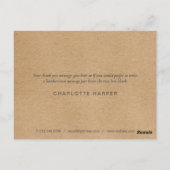 Rustic Kraft Business Danke Spring Blätter Postkarte (Rückseite)