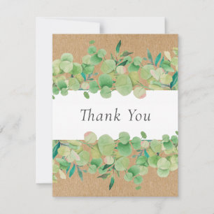 Rustic Kraft Business Eucalyptus Floral Vielen Dan Dankeskarte