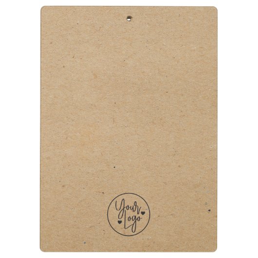 Rustic Kraft Business Logo Corporate Company Klemmbrett (Rückseite)