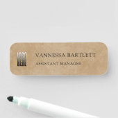 Rustic Kraft Business Logo Mitarbeiter Namensschild (Beispiel)