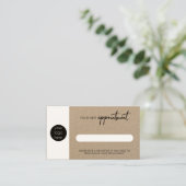 Rustic Kraft Business Nächster Termin Karte (Stehend Vorderseite)
