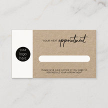Rustic Kraft Business Nächster Termin Karte