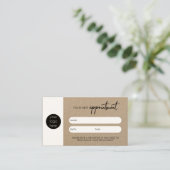 Rustic Kraft Business Nächster Termin Karte (Stehend Vorderseite)