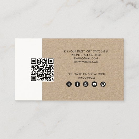 Rustic Kraft Business Nächster Termin Karte (Rückseite)