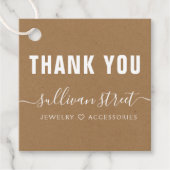 Rustic Kraft Business Vielen Dank Tag Geschenkanhänger (Vorderseite)