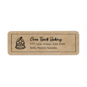 Rustic Kraft Cake Rücksendeadresse (Vorne)