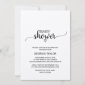 Rustic Kraft Calligraphy Baby Dusche Einladung (Vorderseite)