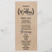 Rustic Kraft Calligraphy Memorial Wedding Program Programm (Vorderseite)