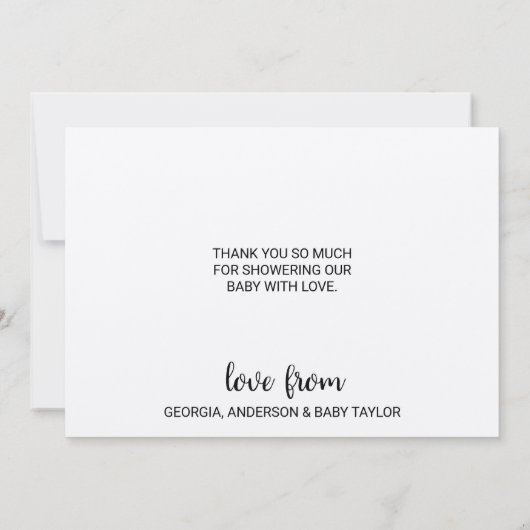 Rustic Kraft Calligraphy Vielen Dank Dankeskarte (Rückseite)