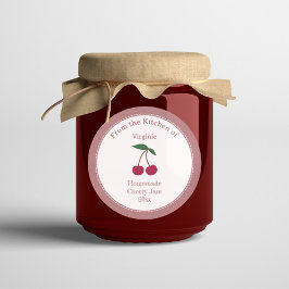 Rustic & Kraft Cherry Jam Label Aufkleber