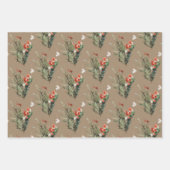 Rustic Kraft Christmas Bouquets Sprigs & Positions Geschenkpapier Set (Vorderseite)