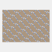 Rustic Kraft Christmas Candy Canes Geschenkpapier Set (Vorderseite 3)