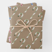 Rustic Kraft Christmas Candy Canes Geschenkpapier Set (Beispiel)