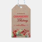 Rustic Kraft Christmas Cranberry Chutney Labels Geschenkanhänger (Vorderseite)
