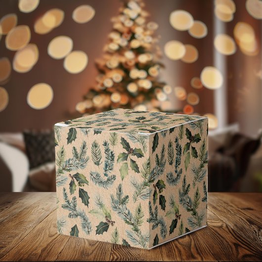 Rustic Kraft Christmas Floral Geschenkboxen Geschenkschachtel
