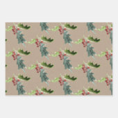 Rustic Kraft Christmas Floral Holly Red Berries Geschenkpapier Set (Vorderseite)