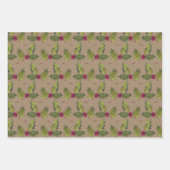 Rustic Kraft Christmas Holly & Berries Geschenkpapier Set (Vorderseite 2)