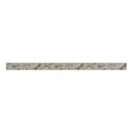 Rustic Kraft Christmas Holly Leaf & Red Berries Ripsband