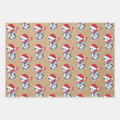 Rustic Kraft Christmas Penguins Geschenkpapier Set (Vorderseite)