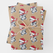 Rustic Kraft Christmas Penguins Geschenkpapier Set (Beispiel)