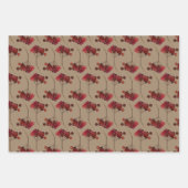 Rustic Kraft Christmas Red Berries Geschenkpapier Set (Vorderseite 2)