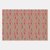 Rustic Kraft Christmas Red Berries Geschenkpapier Set (Vorderseite)