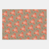 Rustic Kraft Christmas Red Green Woll Tuque Hits Geschenkpapier Set (Vorderseite)