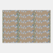 Rustic Kraft Christmas String Light Blue Green Geschenkpapier Set (Vorderseite 2)