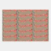 Rustic Kraft Christmas String Light Red Green Blue Geschenkpapier Set (Vorderseite)