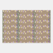 Rustic Kraft Christmas Tree String Lights Multi Geschenkpapier Set (Vorderseite 3)