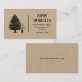 Rustic Kraft Christmas Tree Visitenkarte (Vorne/Hinten)